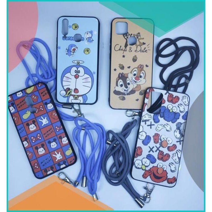 VIVO V17/V19 V20 V214g TPU CASE MOTIF KARAKTER DISNEY + TALI GANTUNGAN