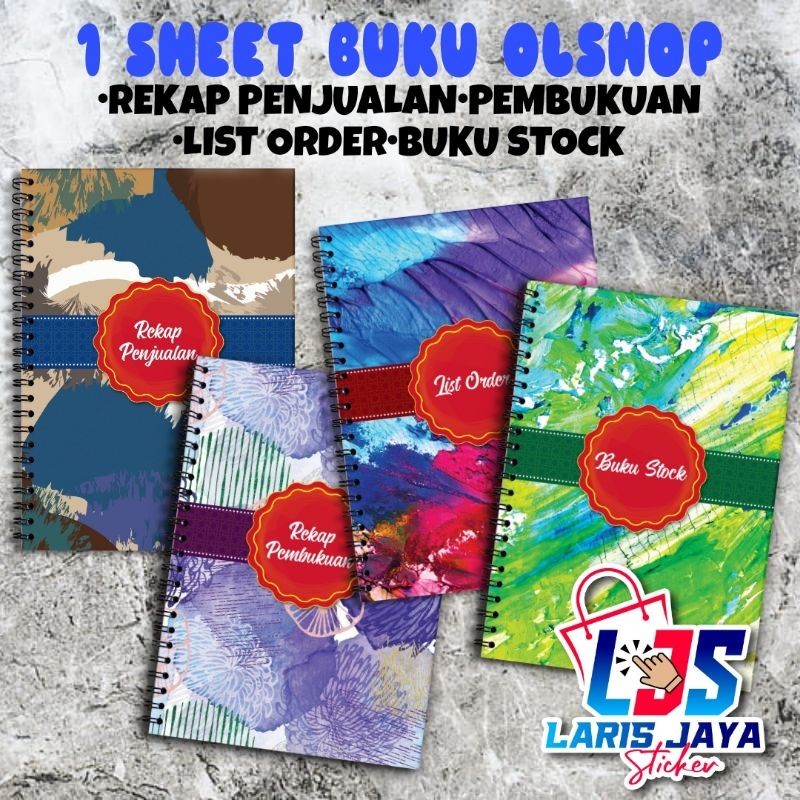 

1 SHEET BUKU OLSHOP (4 BUKU : REKAP PENJUALAN/PEMBUKUAN/LIST ORDER/BUKU STOK)