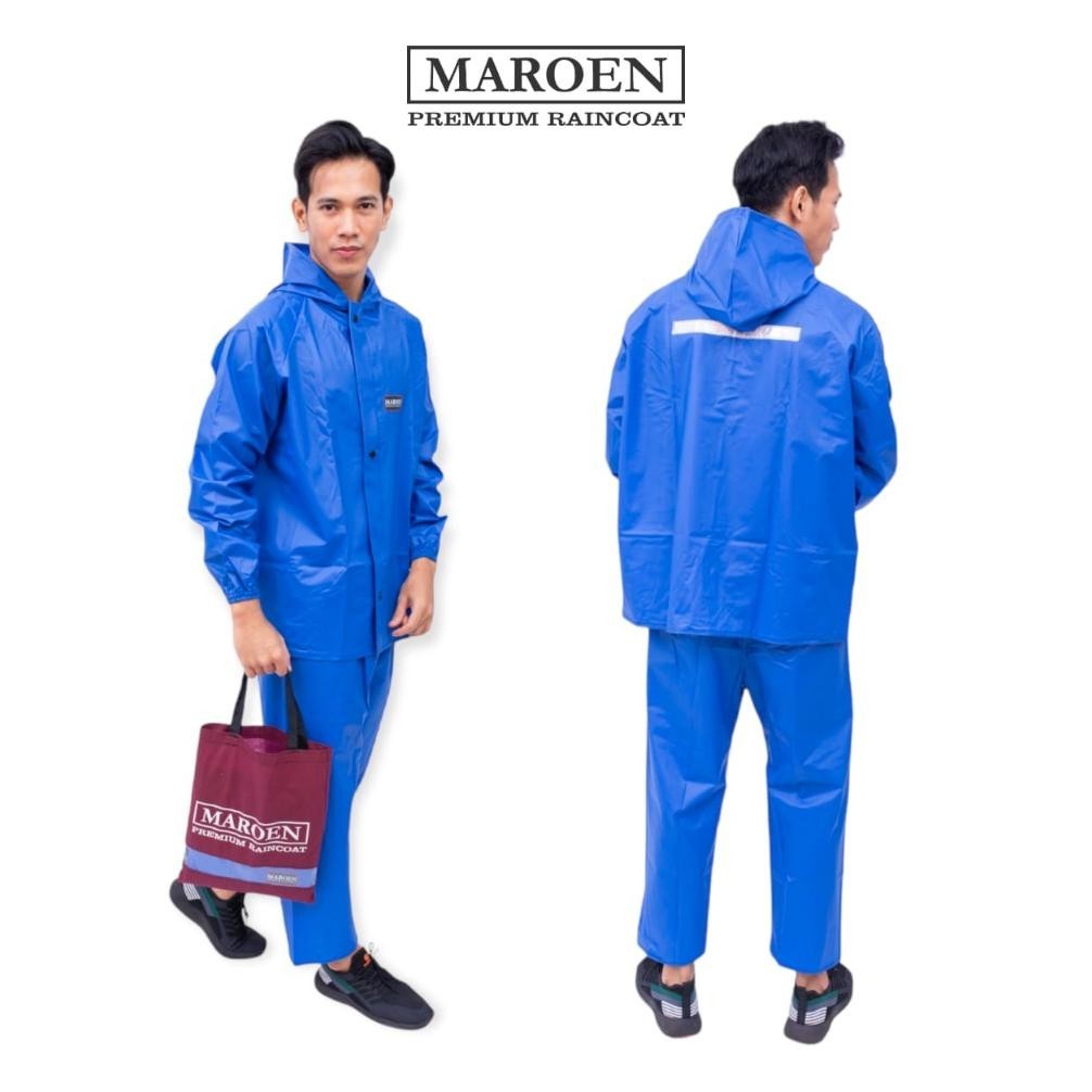 Promo Jas Hujan Maroen Original Untuk Pria Dan Wanita Bahan Pvc Tebal Anti Rembes Lentur Kuat Murah 