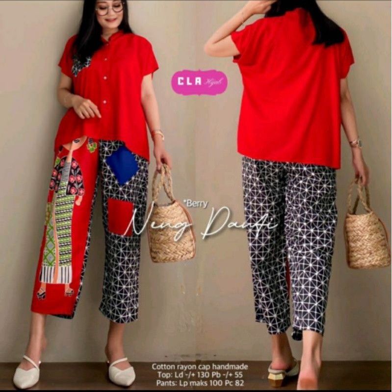 T13 ONE SET TEJO KEPANG SEMERBAK BATIK ORI SETELAN WANITA KEKINIAN 2023 SETELAN WANITA TERBARU