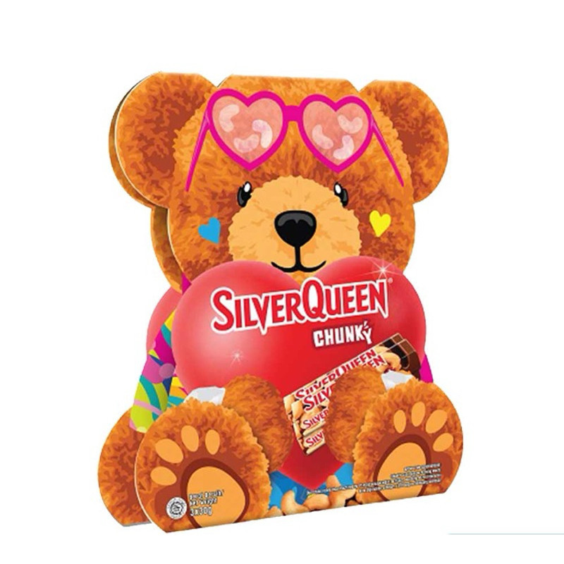 

N69 SILVERQUEEN BEAR VALENTINE CHUNKY CASHEW SPECIAL EDITION ISI 3 @30GR , SILVERQUEEN B1G1 ISI 58GR