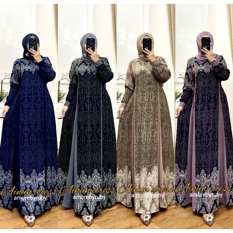 [ONLINE EXCLUSIVE] AINUN DRESS AMORE BY RUBY ORI DRESS MUSLIM BAJU WANITA DRESS BUSUI GAMIS BUSUI