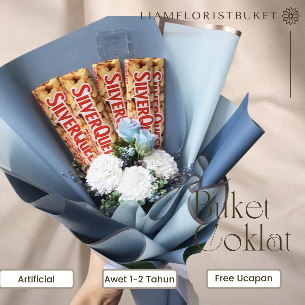 

V8V BUKET COKLAT SILVERQUEEN PREMIUM DAN BUNGA MAWAR BESAR TERMURAH TERLARIS BUKET ULANG TAHUN BUKET
