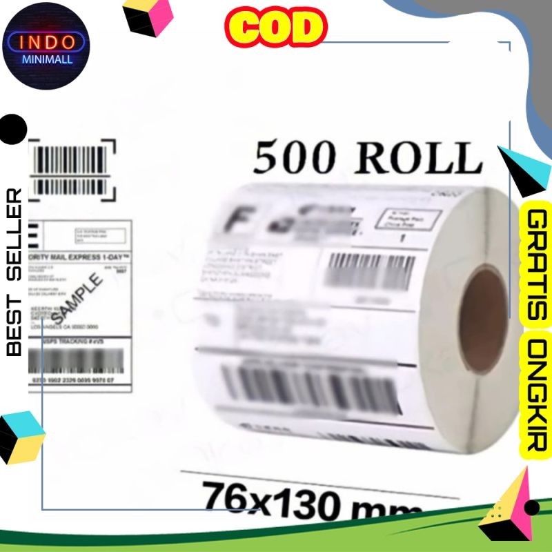Kertas Thermal Barcode - Print Thermal 76 x 130 cm Label Pengiriman SC78