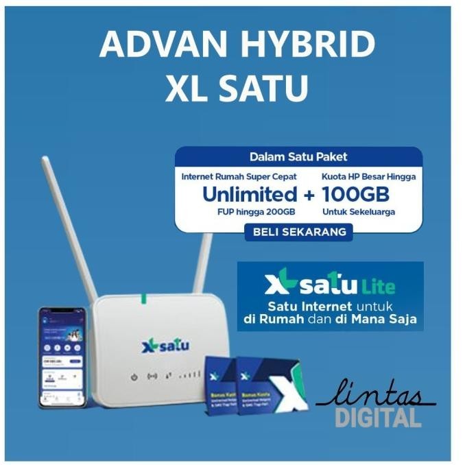 BARANG TERLARIS XL Satu Home Advan Hybrid Modem Wifi Router Bonus Kuota Unlimited