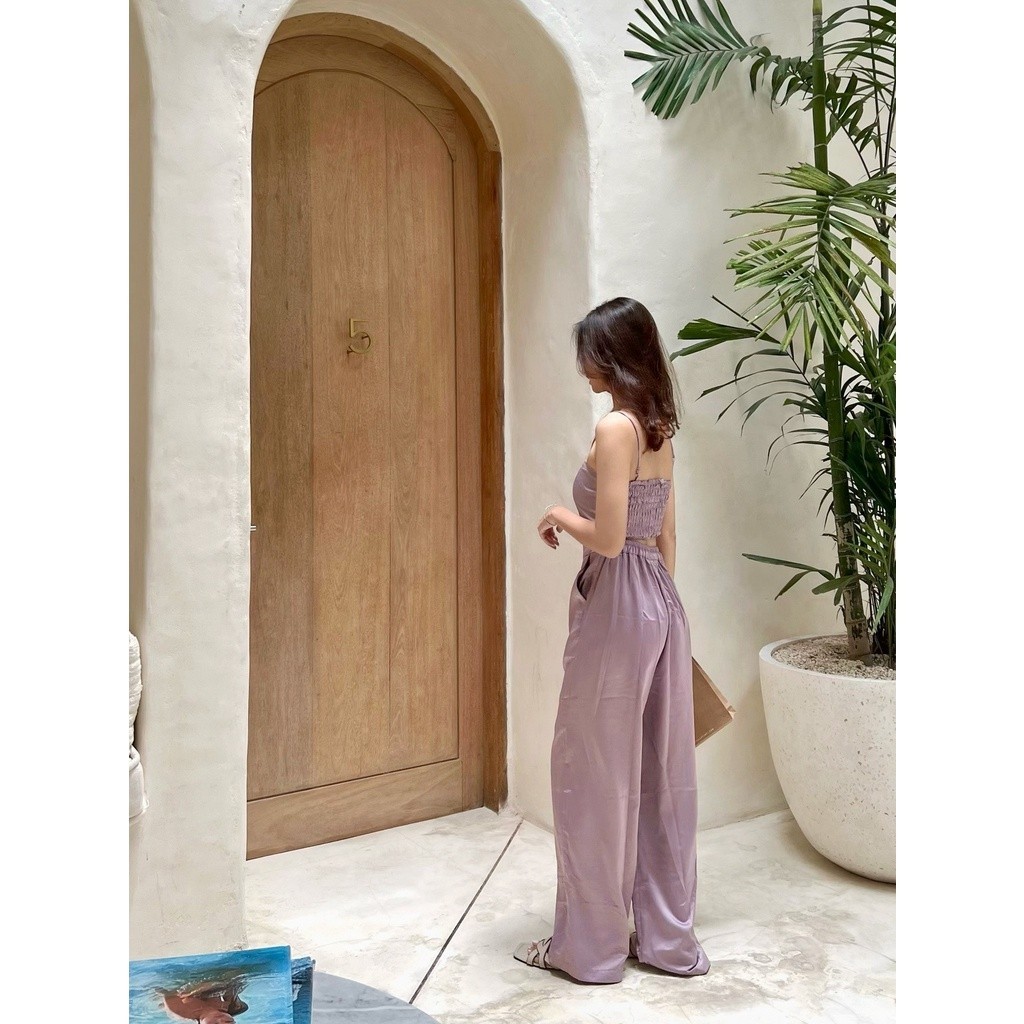 [ONLINE EXCLUSIVE] Luxe Set - Set Tank Celana Satin Wanita Days With Folk