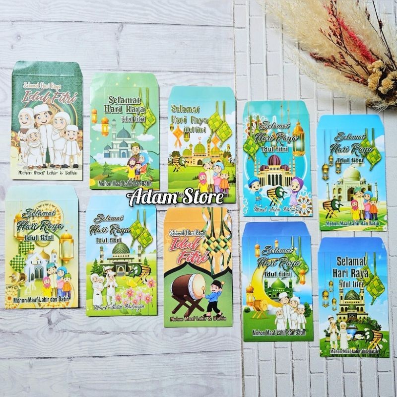 

Amplop ampau lebaran Kartun Anak Muslim seri J ( glosy ) isi 50 lembar mix 5 gambar