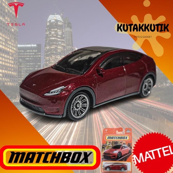 Matchbox Mobil Tesla Model Y Tesla Edition