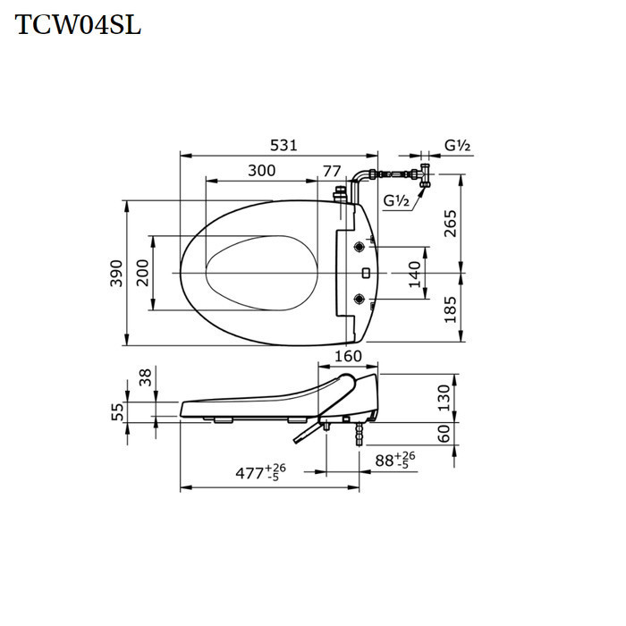 Ecowasher Toto Tcw04Sl Bidet