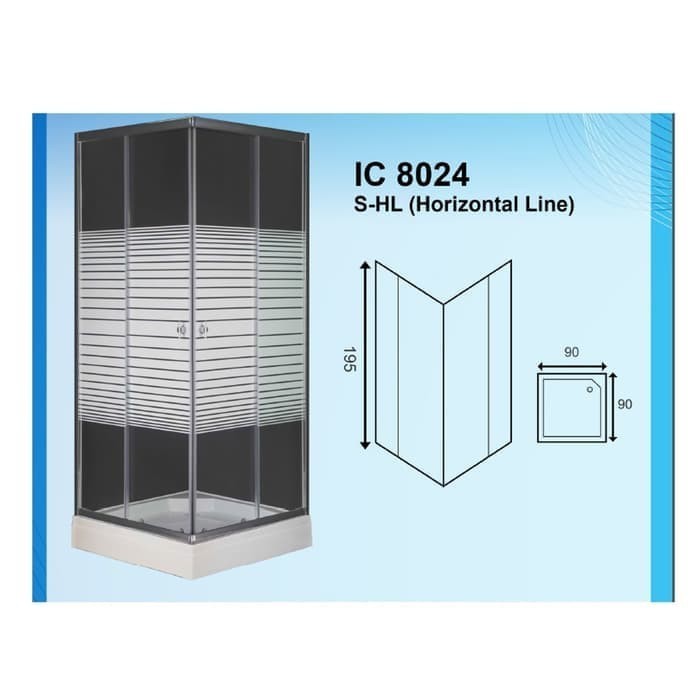 Shower Box Kotak / Shower Screen Kaca + Shower Tray