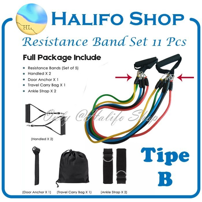 READY Resistance band set / alat fitnes rumah / home gym