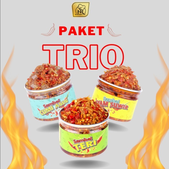 

Paket Trio Sambal Noribet Teri - Cumi Asin - Ayam Suwir