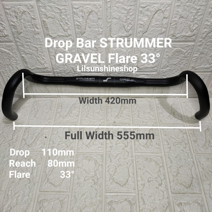 New Stang Dropbar STRUMMER GRAVEL Flare 33 Derajat Handlebar RB Oversize