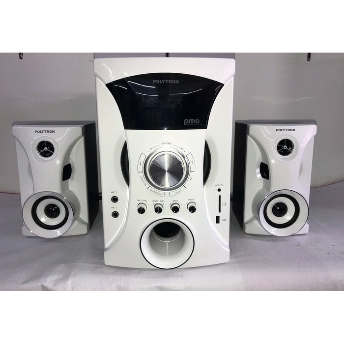 Speaker Polytron Salon Aktif Bluetooth Radio Karaoke Putih Original