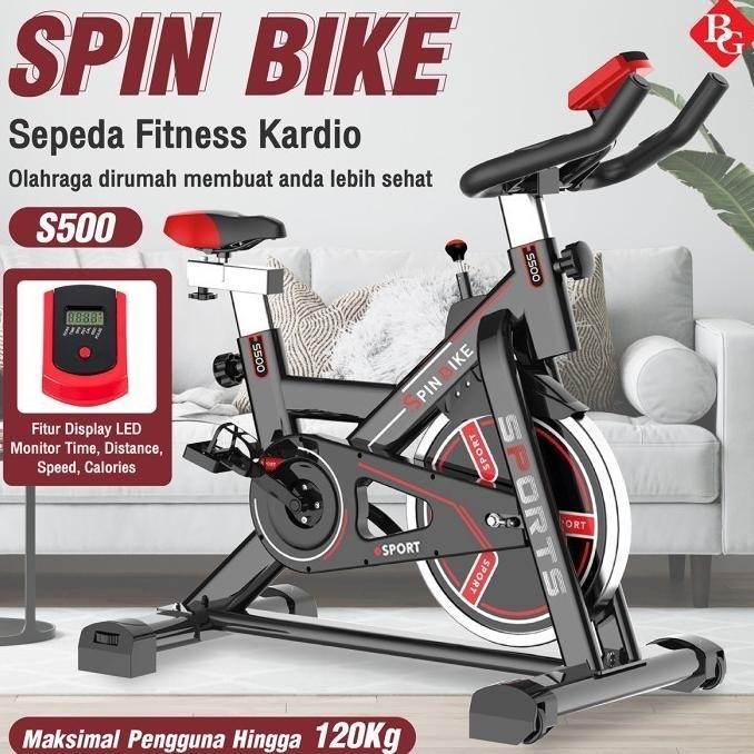 BG SPORT S-500 Sepeda Statis Spin Bike Alat Olahraga Fitness Cardio