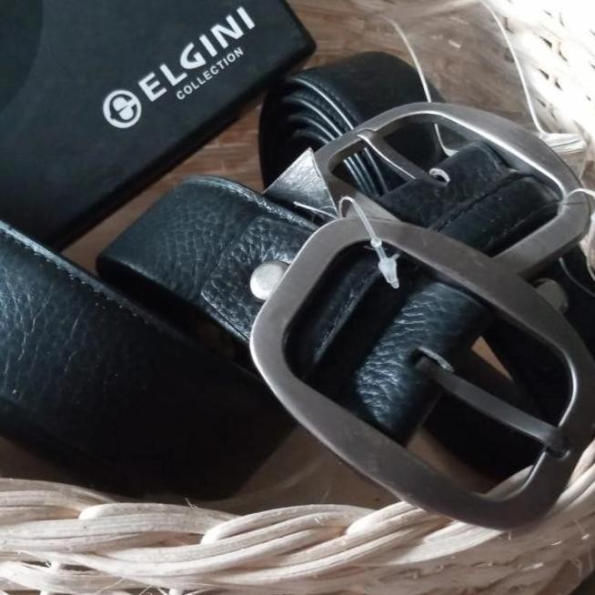 [Ori] Gesper Elgini 4679 Hitam Kulit Asli Original Tali Pinggang Ikat
