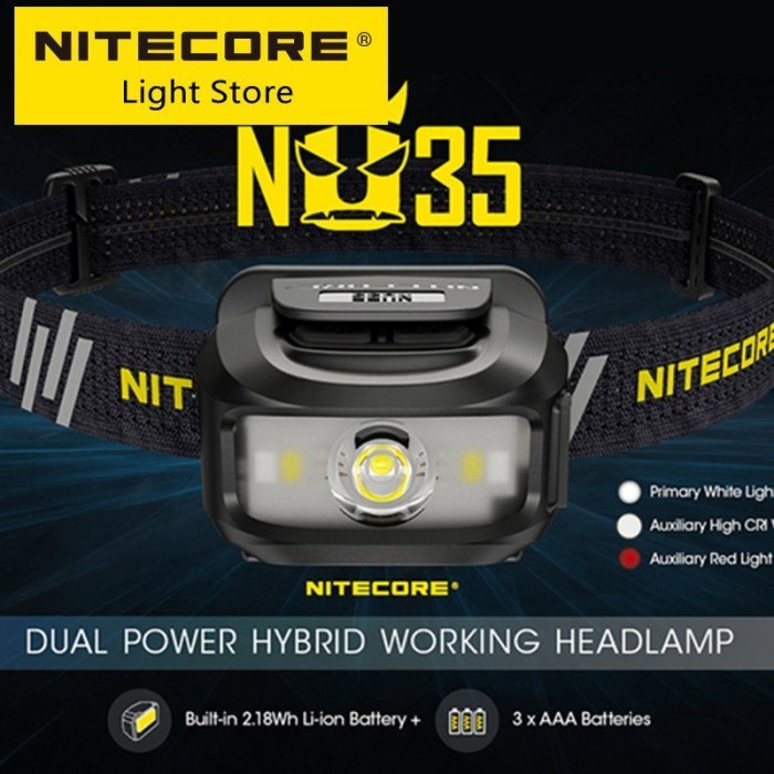 NITECORE Headlamp Senter Kepala LED Super Terang Rechargeable