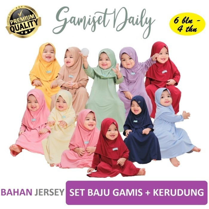 Baju Gas Anak Perempuan Baju Muslim Bayi Perempuan Umur 1 - 4 Tahun