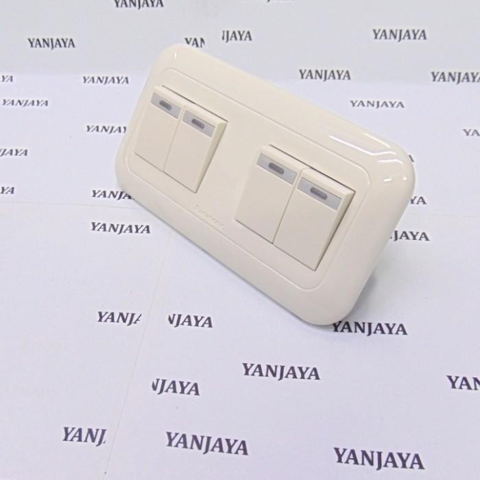 PANASONIC SAKLAR 4 GANG +LAMPU/SAKLAR 4 MATA +LAMPU MENYALA PANASONIC