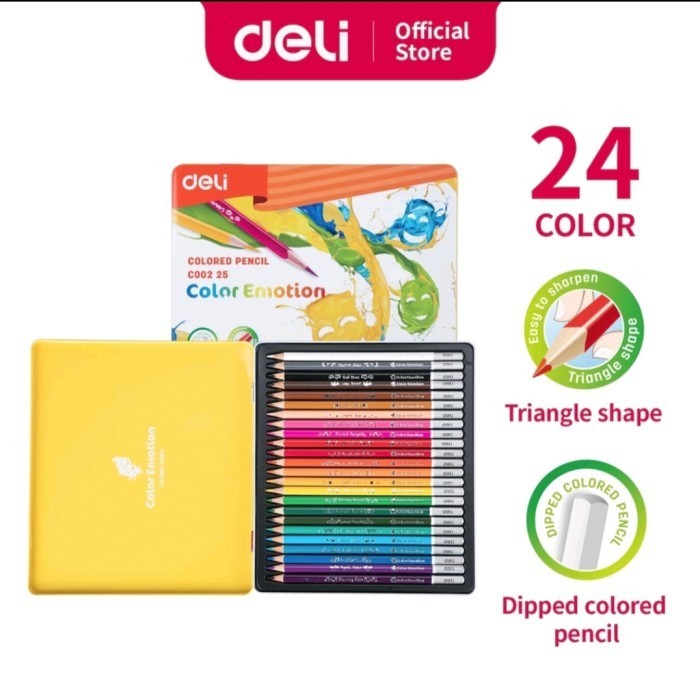 

Update Pensil Warna Deli Celup Halus 12/24/36 Warna, Bentuk Segitiga Ergonomi Hot Sale