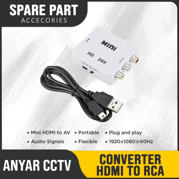 CONVERTER HDMI TO RCA /HDMI TO AV VIDEO RCA Support CCTV