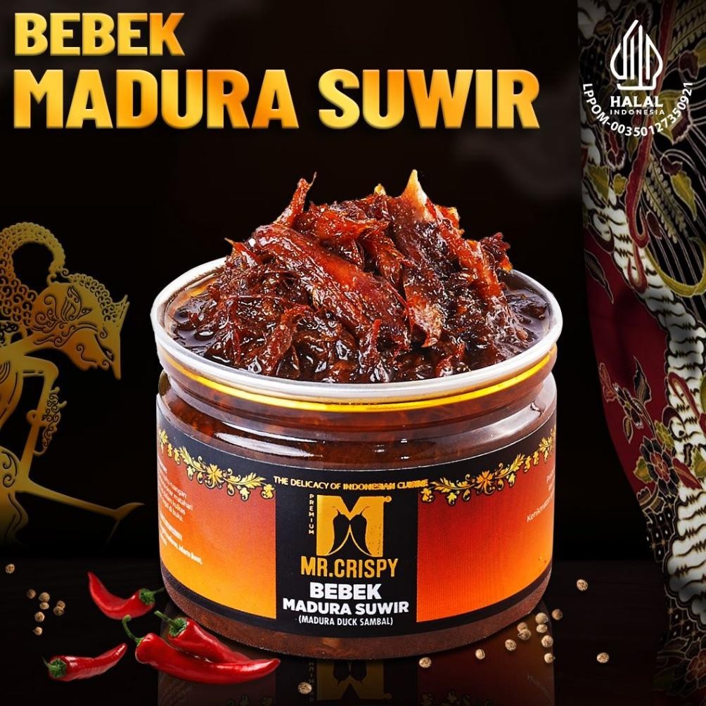 

SALE PRODUK Bebek Madura Suwir/Sambel Bebek Madura/Bumbu Ireng Asli Madura Mr.Crispy TERLARIS