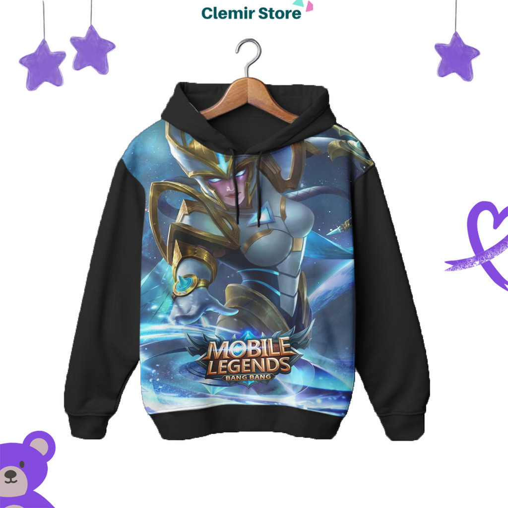 Hoodie Printing 3D Anak Mobile Legend Ml Fullprint Karakter Marksman Karrie Untuk Usia 1-12 Tahun Un