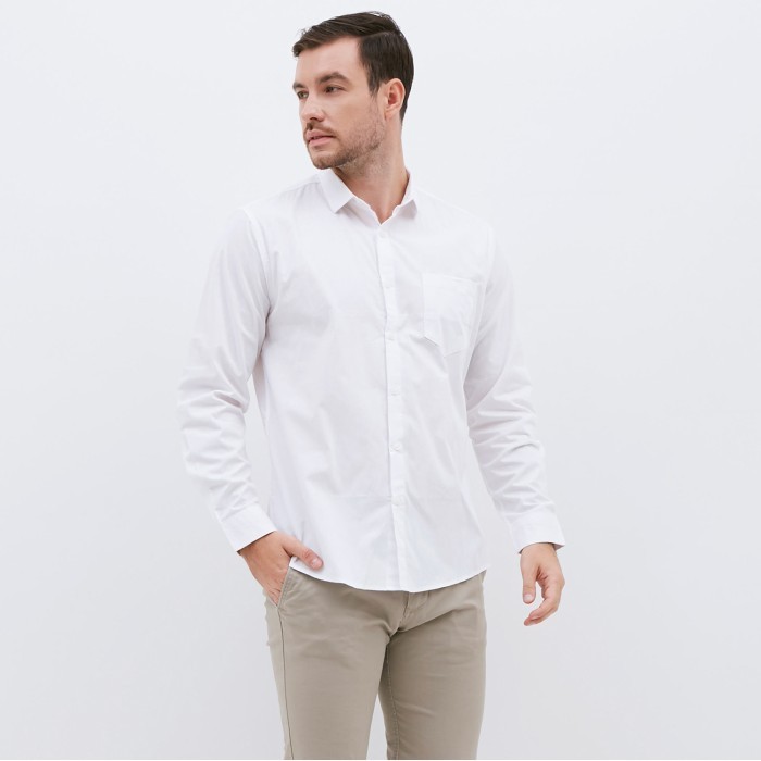 M231 Kemeja Pria Basic Warna Putih 1468A