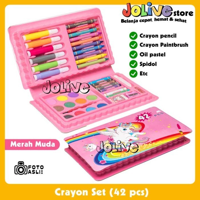 

Murah Peralatan Mewarnai Menggambar Melukis Art Set Crayon Krayon 42 Pcs Terbatas