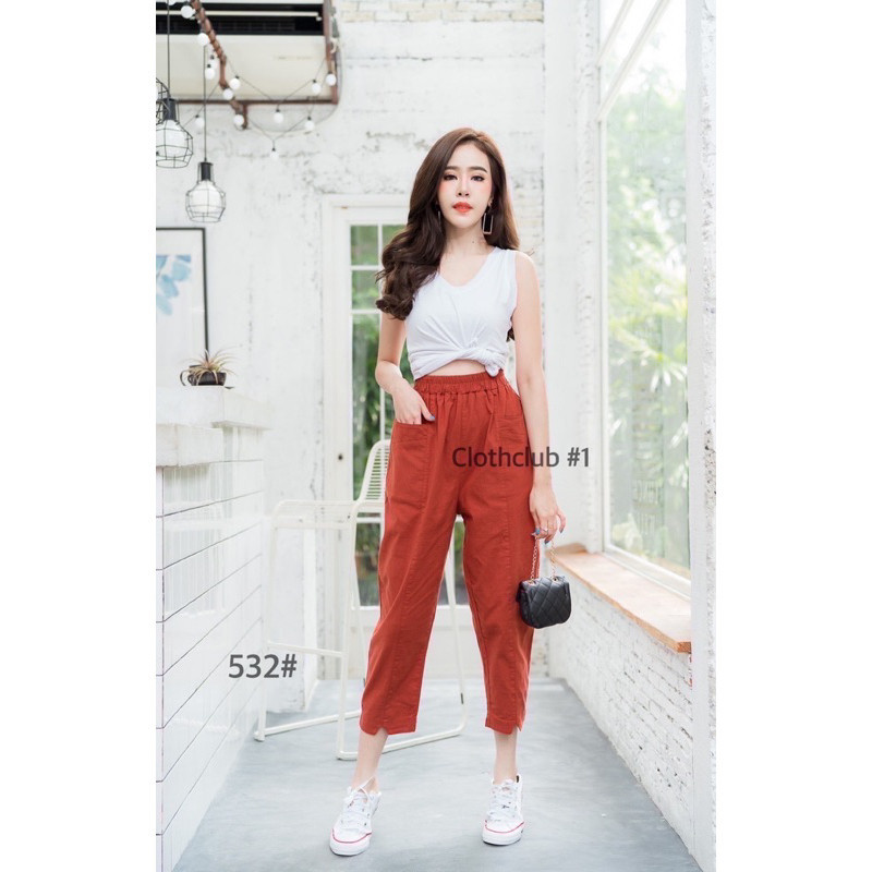[THE BEST COLLECTIONS] READYSTOCK MO TAG 532 LINEN PANTS PREEYA CLOSET BANGKOK