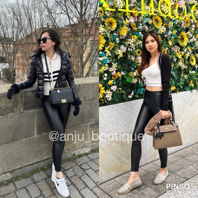 [THE BEST COLLECTIONS] Legging Latex Premium Legging Import Leggings Legging Tebal Legging Wanita