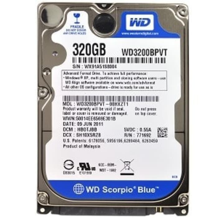 HDD NOTEBOOK HITACHI / TOSHIBA/ WD 320GB SATA GARANSI 1 TAHUN Berkualitas