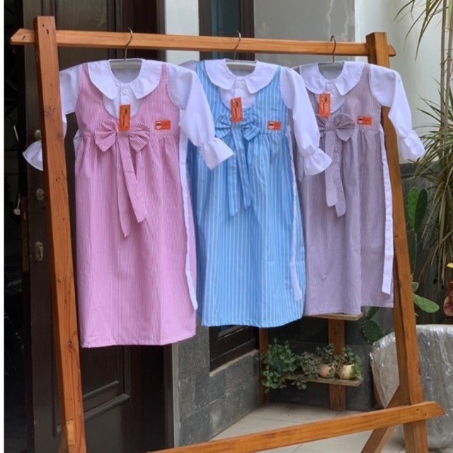 GAMIS ANAK MUSLIM PEREMPUAN “HASYA DRESS” USIA 3-6 tahun Katun ~Thifal Collection