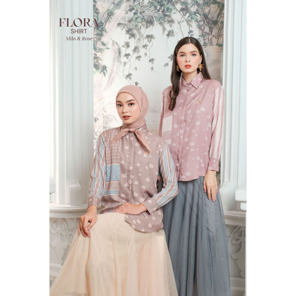 [THE NEWEST COLLECTIONS] Part 2 Mylady Hijab FLORA Shirt by Myladyhijab Kemeja Atasan Wanita Kancing