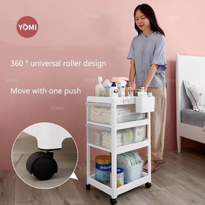 YOMI- RAK TROLLEY DORONG S80/ RAK AESTHETIC / RAK PENYIMPANAN BAYI