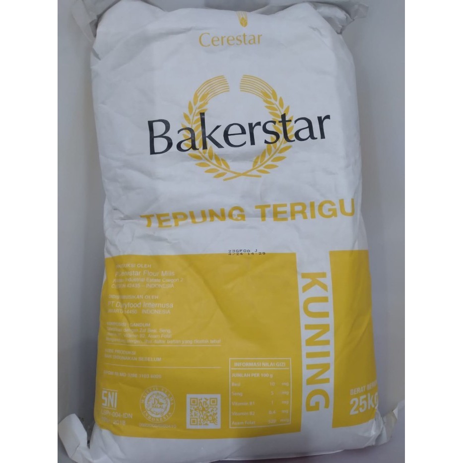 

Bakerstar Kuning Tepung Terigu Protein Rendah Roti Low Wheat Flour 099