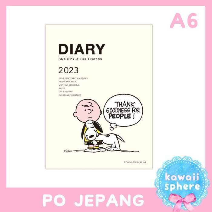 

BARANG TERLARIS Snoopy Planner 2023 Size A6 Hug Cream Hallmark Monthly Planner Diary