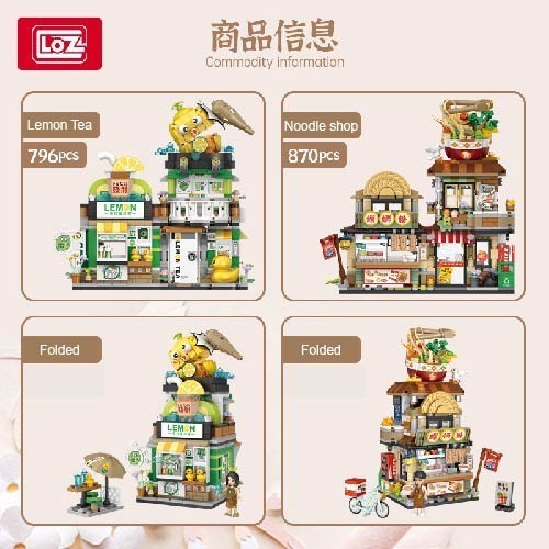 FLASH SALE GIF_LOZ MINI STREET FOOD 1294 1295 SERIES LEMON NOODLE SHOP TOYS LUCU TERMURAH