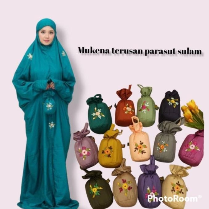 mukena Terusan parasut /bordir/sulam