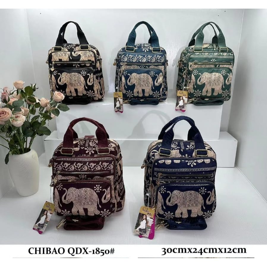 BIG SALE... Tas Wanita CHIBAO QDX 1850# 3in 1 Parasut Motif GAJAH 3 in 1 terbaru...