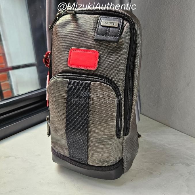 Tas Pria Tumi Fife Sling Bag Grey-Red Original Xadeerxa