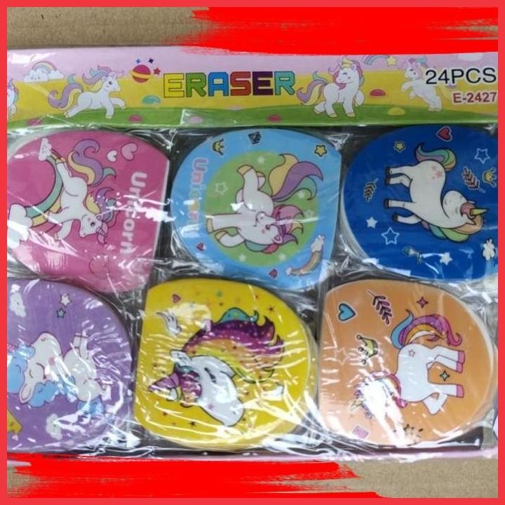 

(ANTI) PENGHAPUS PENSIL BENTUK UNICORN ISI 24