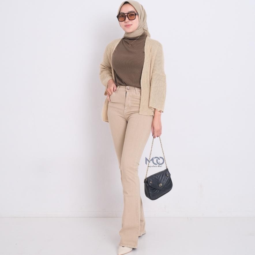 [Mcojeans] Ootd Sz 27-34  D495 High Waist Cutbray Jeans - Celana Jeans Cutbray Wanita - Celana Jeans