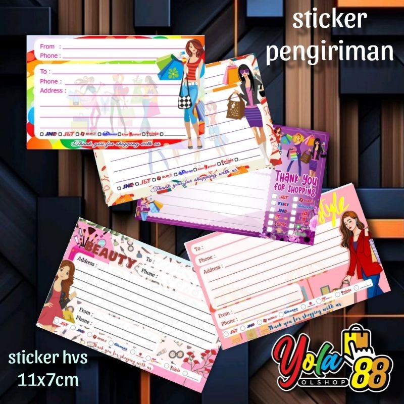 

(50 Pcs) STIKER PENGIRIMAN OLSHOP/STIKER LABEL PENGIRIMAN OLSHOP - MOTIF FASHION