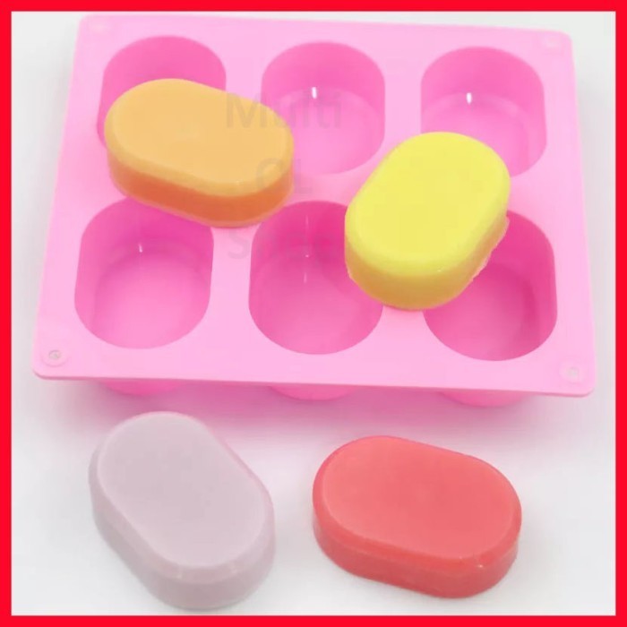

Cetakan Sabun Kue Bahan Silikon: Model 6 Lubang Bentuk Oval