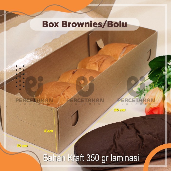 

Dus Brownies / Kue Bahan Kraft Laminasi Uk. 30X10X5 Cm Kelipatan 25