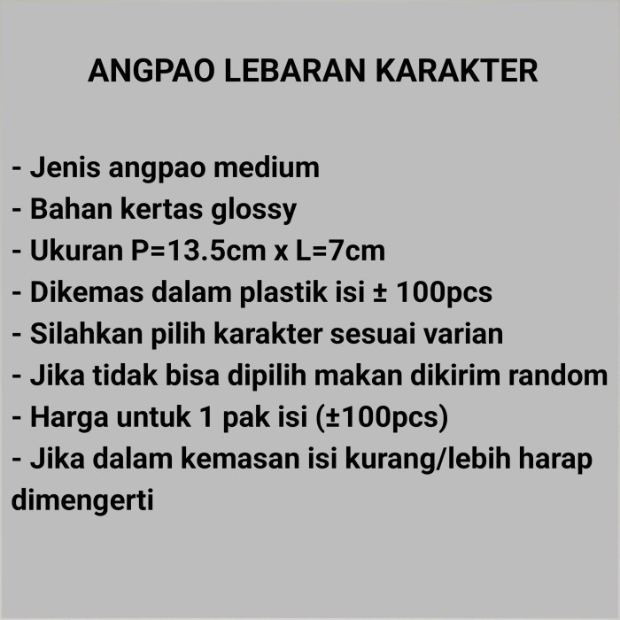 

Angpao Angpau Amplop Lebaran Kter Kartu Atm 1 Pak Isi 100 Pcs