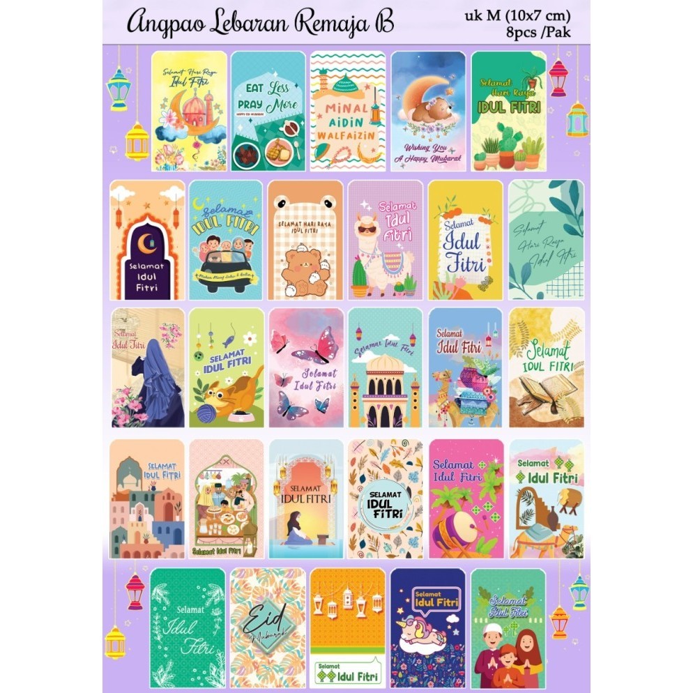 

Amplop Lebaran Ukuran. M 7Cm X 10Cm/Angpao Idul Fitri Uk. M