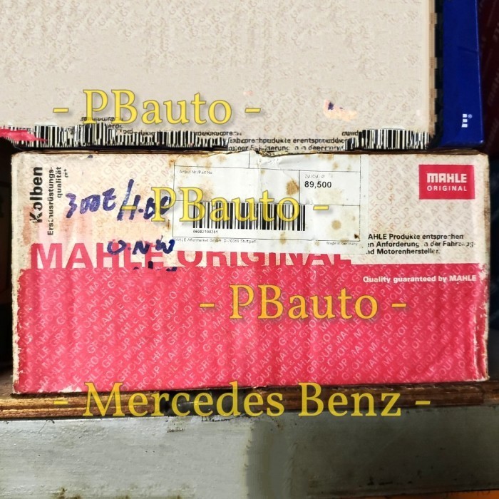 Piston 300E W124 Ov100 Merk Mahle / Ring Seker Seher Mercy Overhaul Original