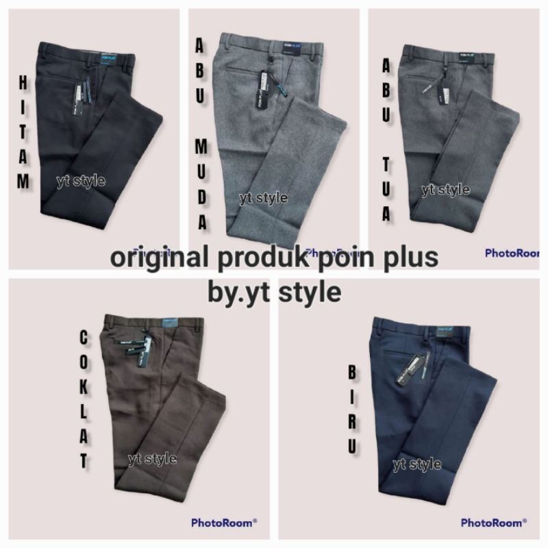 [MADE BY QUALITY] celana bahan jumbo poin plus 39-44 celana bahan slimfit pria poin plus celana